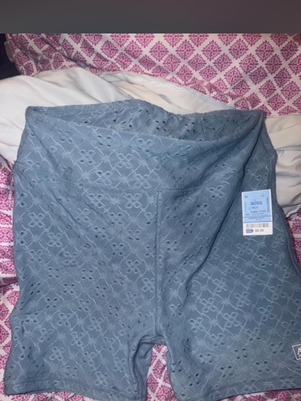 Aeropostale Light Gray Eyelet Bike Shorts